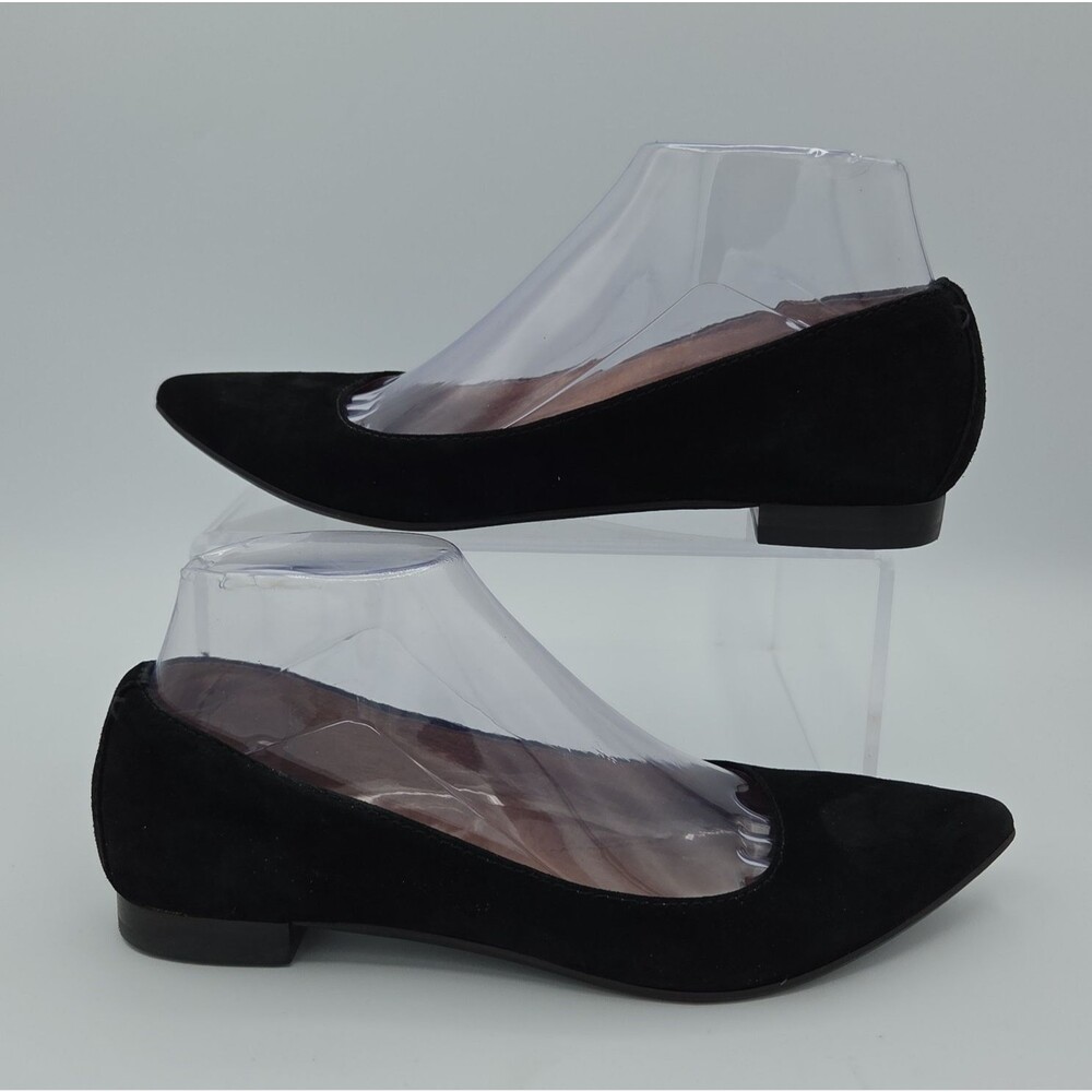 Frye Sienna Pointed Toe Ballet Flats Black Suede Womens Shoes Size 6 Slip On